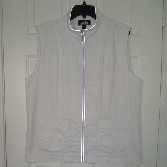 Ashworth Weather Systems Womens White Full Zip Mesh Lined Golf Wind Vest - XL - Picture 1 of 3